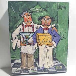 Joanna signed Chef canvas Art Martini Bar Cigar Soiree 8 X 10 wall picture